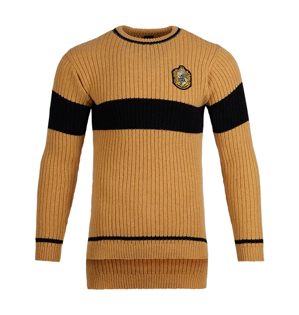 Warner Bros Hufflepuff Quidditch Knitted Adult Jumper 1 Warner Bros Hufflepuff Quidditch Knitted Adult Jumper