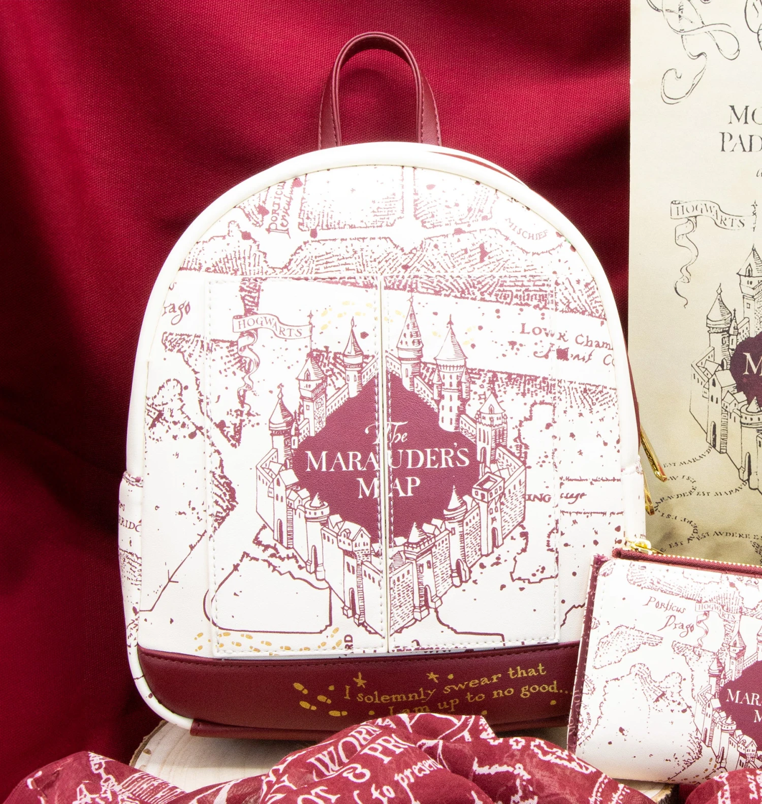 Warner Bros Loungefly Marauder's Map Mini Backpack 2 Warner Bros Loungefly Marauder's Map Mini Backpack - Image 2