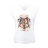 Warner Bros Hogwarts Crest Ladies V-Neck T-Shirt